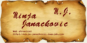 Minja Janaćković vizit kartica